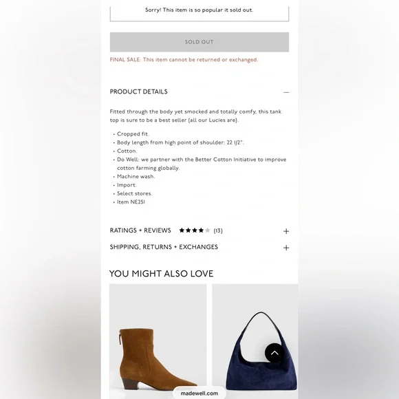 Madewell Lucie Smocked Tank Top Eyelet White Large - Picture 12 of 12